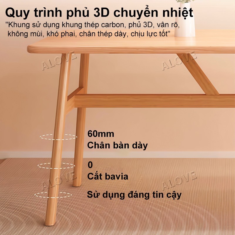 ALOVE Bàn Ăn Mặt bàn màu gỗ tự nhiên Phong cách cao cấp và thoải mái Màu sắc tùy chọn  Có thể phục vụ 6-8 người | BigBuy360 - bigbuy360.vn