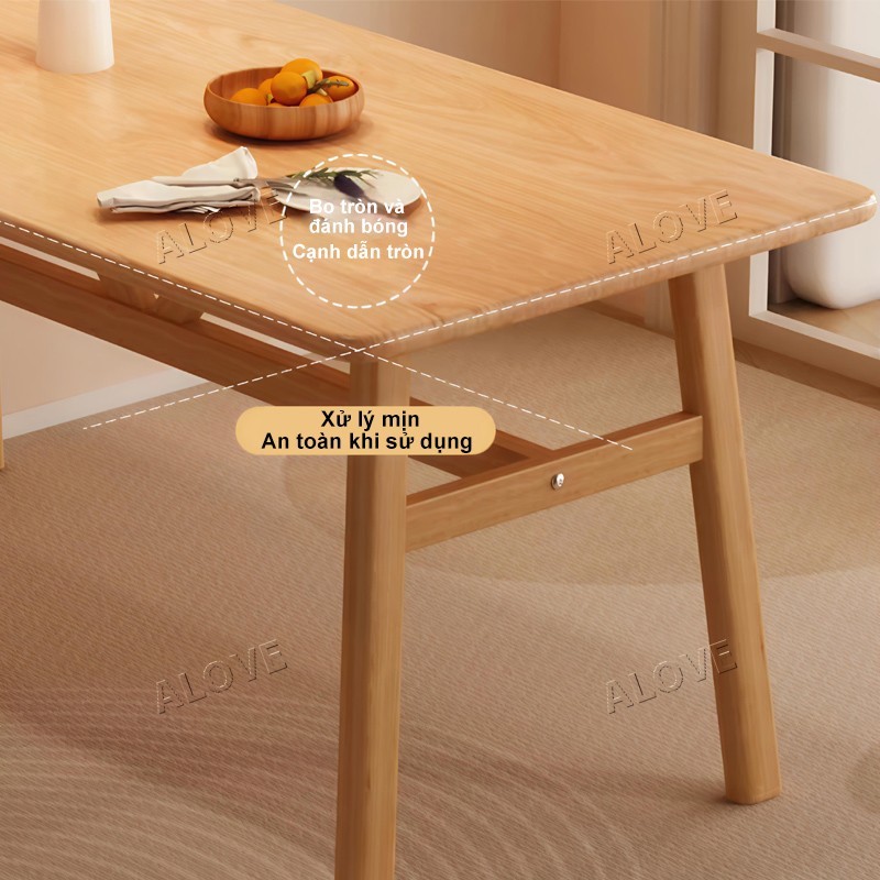 ALOVE Bàn Ăn Mặt bàn màu gỗ tự nhiên Phong cách cao cấp và thoải mái Màu sắc tùy chọn  Có thể phục vụ 6-8 người | BigBuy360 - bigbuy360.vn