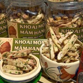  khoai môn cọng sấy mắm hành 250gr 500gr 