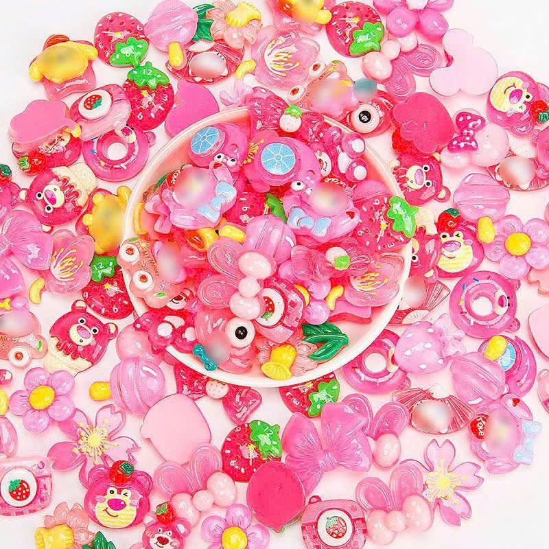 Charm sticker màu trong suốt mẫu ngẫn nhiên gắn dép Cross, dép sục, Charm dép dễ thương