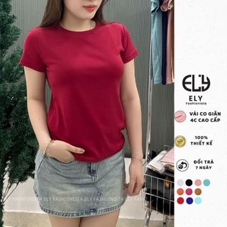  Áo Thun Nữ Form vừa Basic Cotton Mềm Mịn Áo Phông Nữ Trơn Tay Ngắn Nhiều Màu Đẹp Dễ Phối Đồ ELY207 