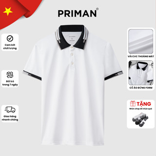  Áo Polo Nam PRIMAN PL3 Áo Ngắn Tay Vải Cotton Thoáng Mát Áo Thun Có Cổ Cao Cấp Trẻ Trung Sang Trọng 