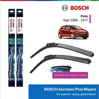 BỘ GẠT MƯA BOSCH AEROTWIN PLUS  24" & 16": VOLKSWAGEN POLO ĐỜI XE 2009 ĐẾN 2017