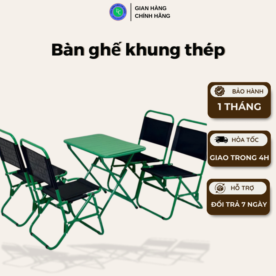 Bàn ghế cà phê.khung thép chắc chắn. bộ 1 bàn 4 ghế và 1 bàn 2 ghế
