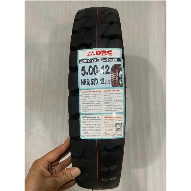 Vỏ/Lốp DRC 500-12 chính hãng – 12PR, Lốp phẳng & gai máy cày Lốp DRC 500-12 chính hãng DRC 12pr tải
