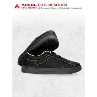Giày Sneaker Thể Thao Nam Nữ Ancol Dotline Milestone100 Chất Liệu Vải Canvas Thoáng Khí, Đế cao su