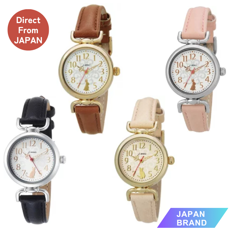 J-AXIS Ladies Watch HL194 – Quartz Japan, Animal Pattern Design Cat/ Rabbit