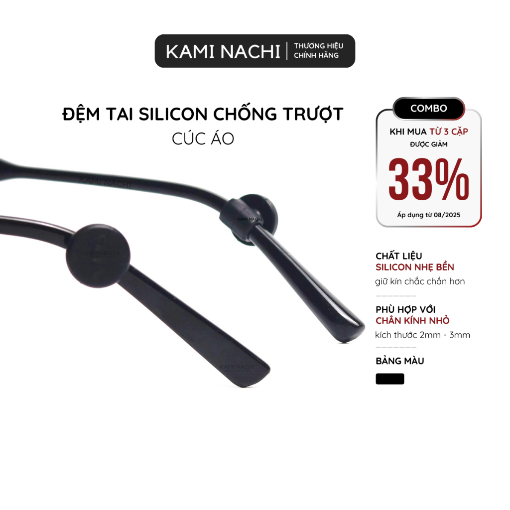 Miếng đệm làm êm tai cho kính bằng silicon siêu bền hình cúc áo chống trượt KAMI NACHI