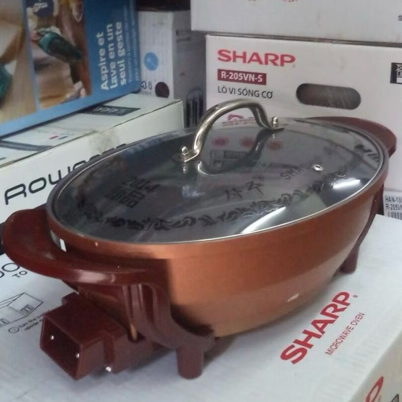 Chảo Lẩu Điện Siên Bền Chảo Cá - Chảo vuông - Chảo Tròn SACHU. Bảo Hành 12 Tháng