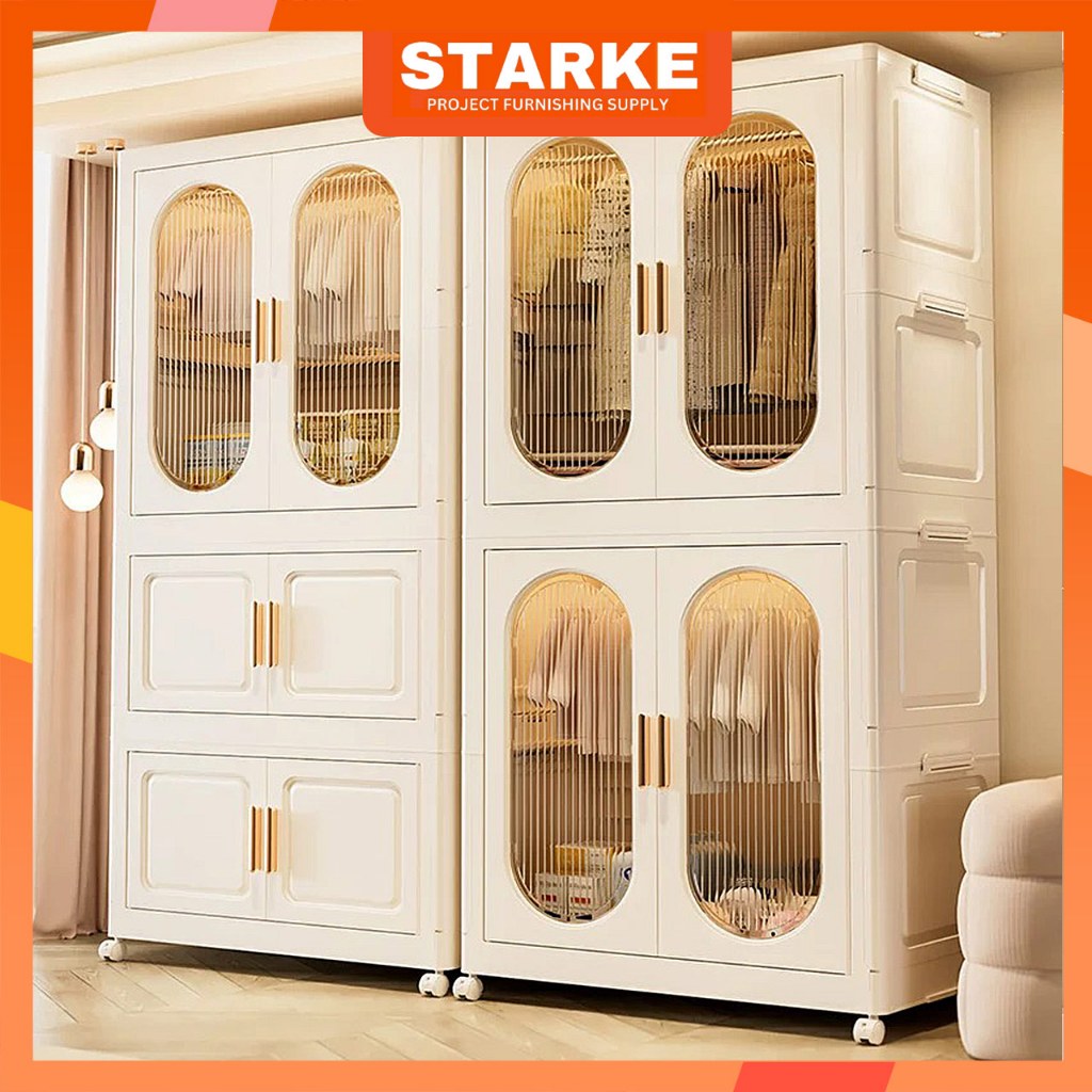 【Rộng 90cm】 STARKE Tủ Quần Áo Gấp Gọn Có Ngăn Treo Trẻ Em, Đựng Đồ Đa Năng Thông Minh, Tháo Lắp Dễ D