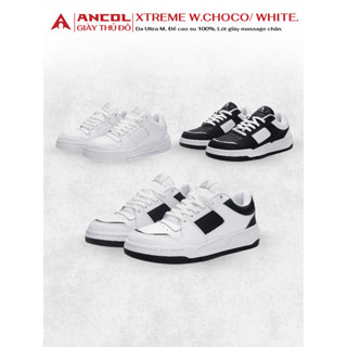 Giày Sneaker Thể Thao Unisex Ancol Xtreme White / W.Choco – Da Bò Action, Da Ultra M, Đế Cao Su