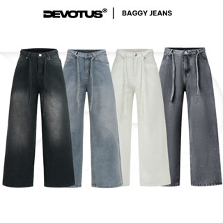 Quần Dài Jeans Devotus Form Ống Rộng Trùm Gót Chân Unisex - BASIC BAGGY WASHED JEANS