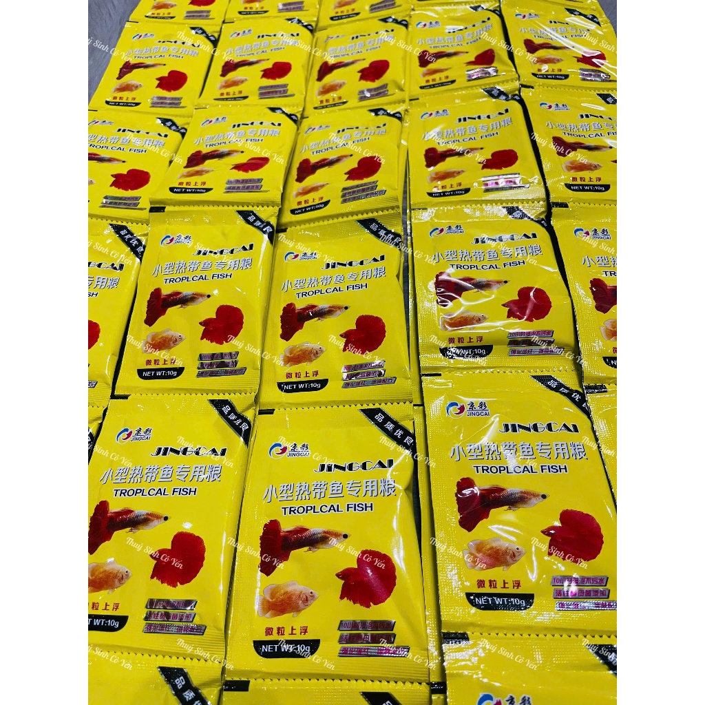 (Giá Đại Lý) 100 Gói Thức Ăn Cá Cảnh JingCai – Cho Cá Betta, 7 Màu, Molly, Cá Dĩa,...| Tăng Màu Nhan