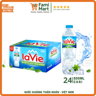   Hỏa Tốc HCM   Thùng 24chai  Nước khoáng LAVIE 500ml_famimart 