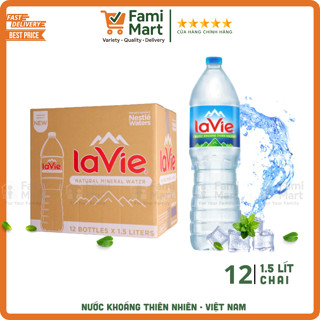   Hỏa Tốc HCM   Thùng 12 chai  Nước khoáng LAVIE 1500ml_famimart 