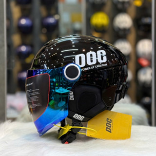 { Hỏa Tốc 2h}  Nón Bảo Hiểm POC P10 Đen Bóng Kính Dài - Đạt chuẩn Xe Máy - Chính Hãng