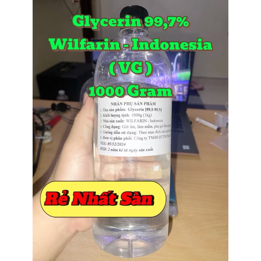 [Rẻ nhất sàn] Glycerin Thực Vật 99,99%