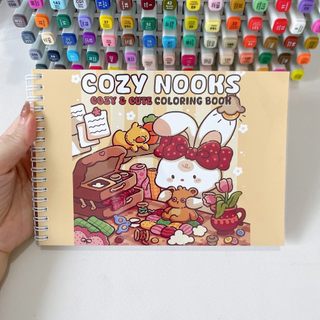 Bộ Tranh Tô Màu Cozy Nooks 38 Tranh, Giấy dày 200gsm Quyển A4 A5, Phù Hợp Màu Marker, Acrylic, Chì Màu, Sáp Màu