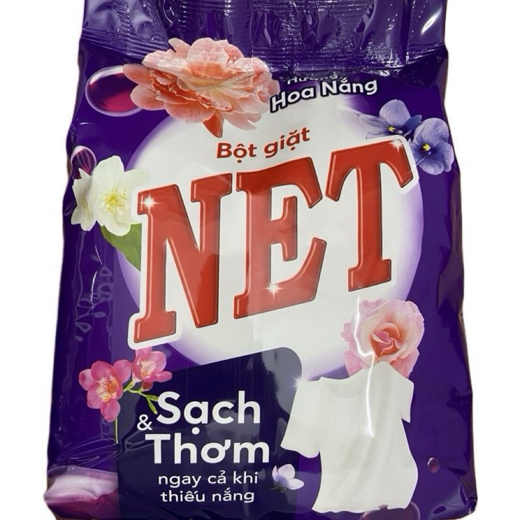 Bột giặt Net hương hoa nắng túi 2kg giặt được cho máy giặt cửa trên và giặt tay. sản phẩm mới của cô