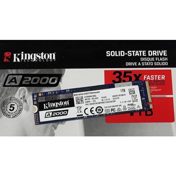 SSD Kingston A2000 M.2 PCIe Gen3 x4 NVMe 1TB