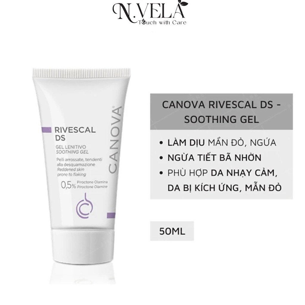 Gel bôi Canova Rivescal DS Soothing Gel Siflarma làm dịu da, ngăn ngừa tiết bã nhờn (50ml)
