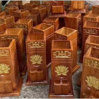 Ống đựng nhang bằng gỗ, ống nhang trạm hoa sen, ống nhang phúc lộc thọ,ống đựng nhang có bật lửa