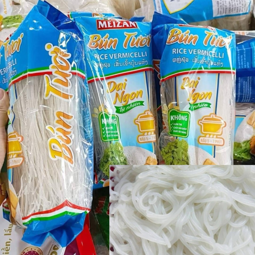 Combo 2 Gói Bún Tươi Meizan Túi 300G Dai Ngon Tự Nhiên