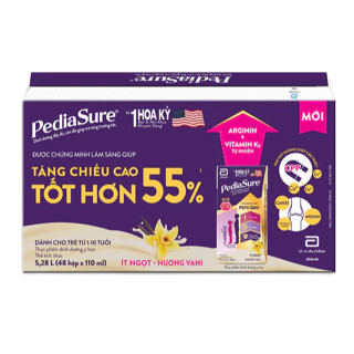  Thùng Sữa 48 hộp Pediasure 110ml  cho bé 1》10 tuổi  Date Mới 