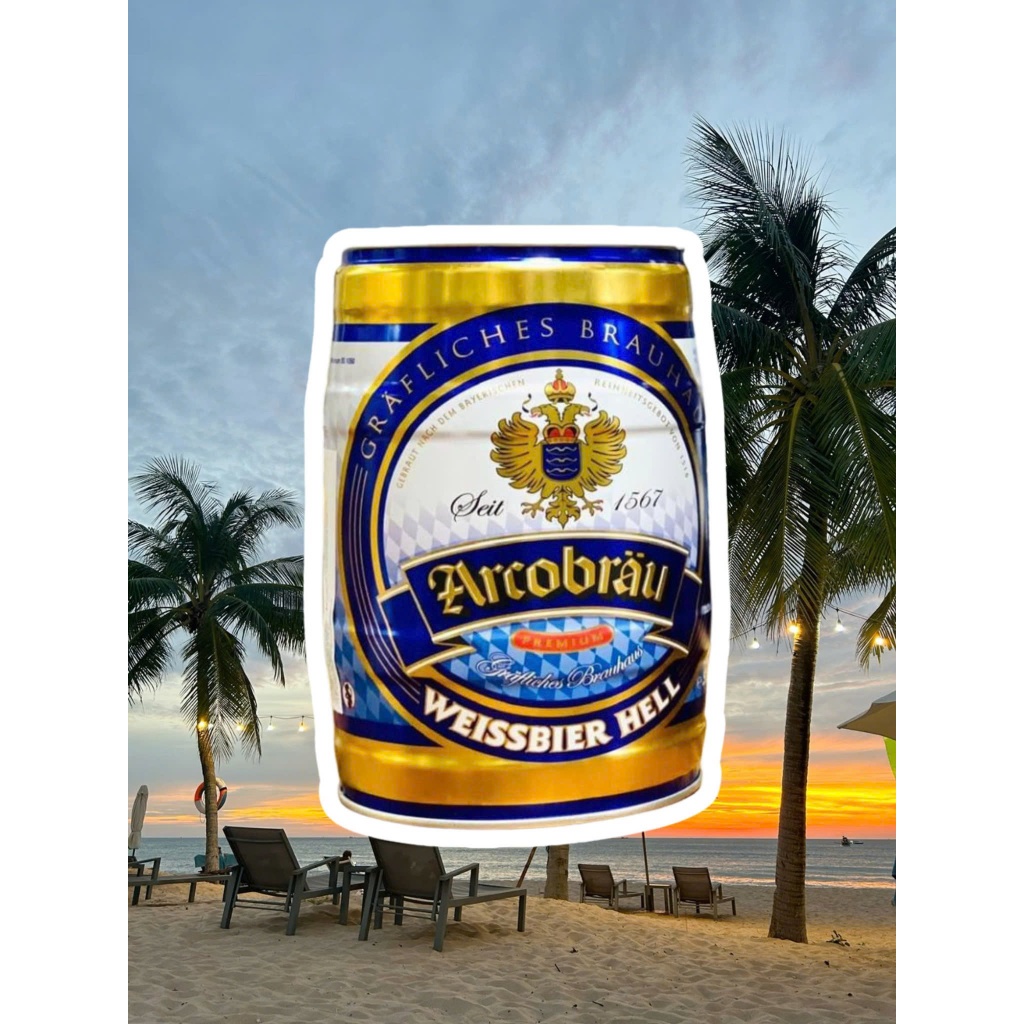 [Keg/Bom] Bia Arcobrau nồng độ 5,3%, thể tích 5L bia Đức Urfass và Weissbier Hell