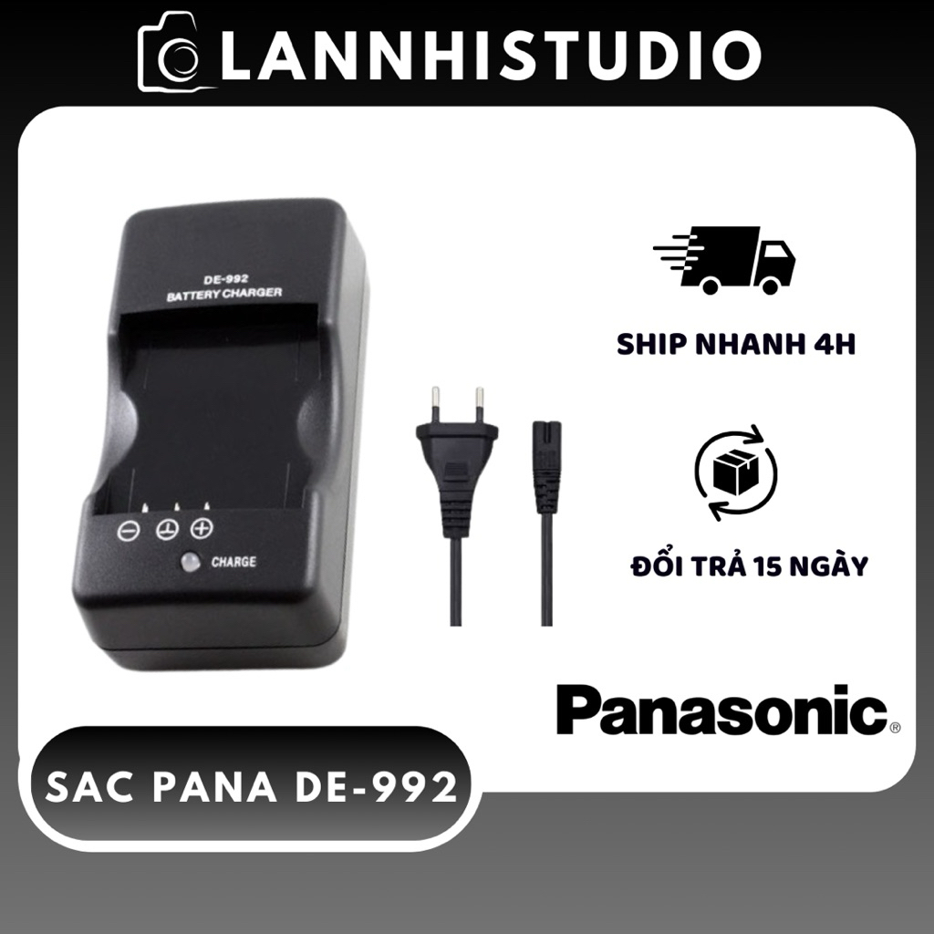 Sạc Panasonic DE-992 cho pin CGA-S004 / DMW-BCB7 tương thích với các dòng máy ảnh Panasonic Lumix DM