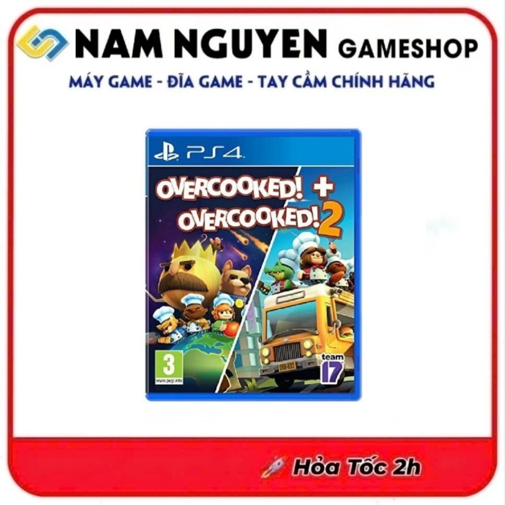 Đĩa Game PS4 | Overcooked 1+2 (Gồm 2 Phần 1-4 Players)