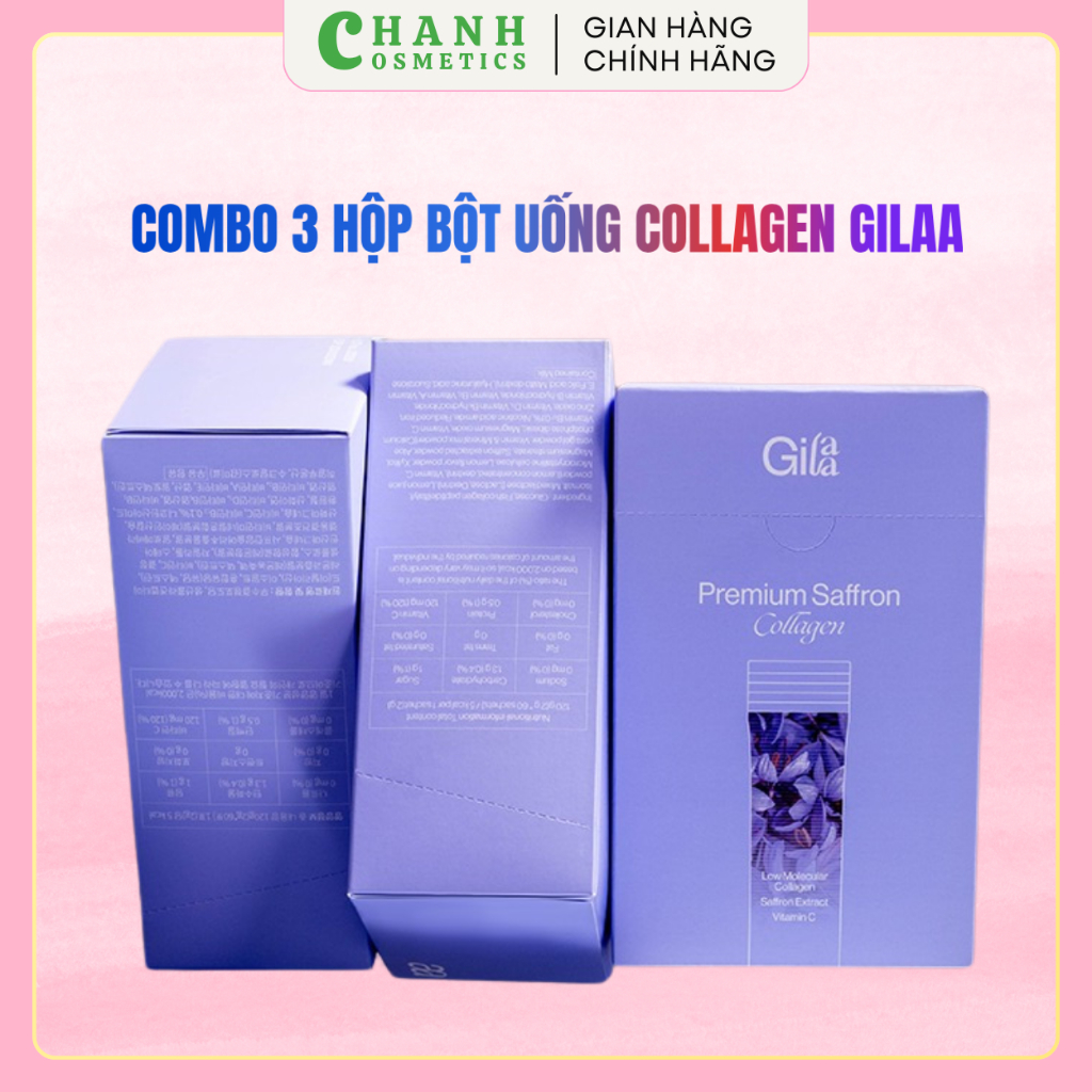 Combo 3 Hộp Gilaa Premium Saffron Collagen (3 x 60 Gói x 2g)