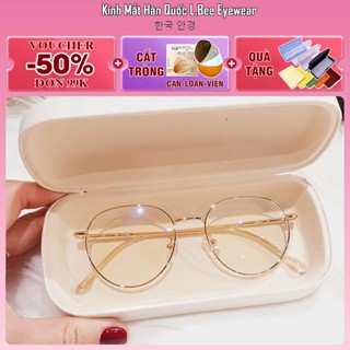  Gọng kính tròn nữ mắt to kim loại cao cấp chống ánh sáng xanh L.BEE thời trang Hàn Quốc 29LB98 