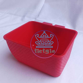  F16 - set 10 cái MÁNG NHỰA VUÔNG QUAI GÀI TO LỚN mẫu TRUNG Đựng Thức Ăn Nước Uống Cho Gà Chim bồ câu 9.5*11.5cm 