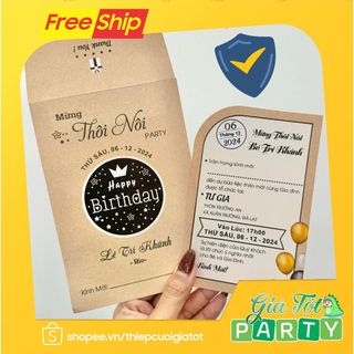 (In SLưọng ít) Thiệp dầy tháng, thôi nôi, sinh nhật tone Nâu