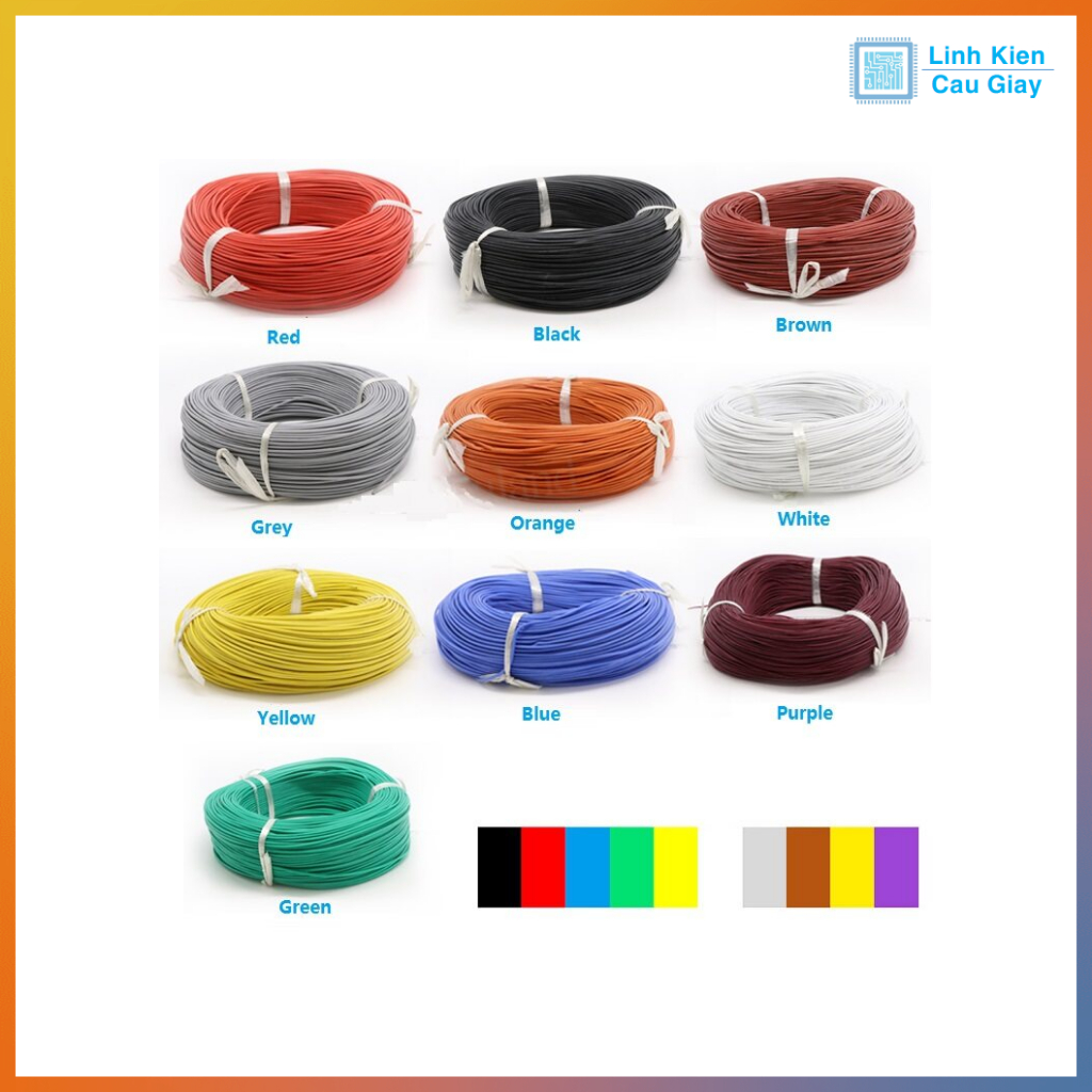 Dây điện 0.5mm các màu - 5 mét