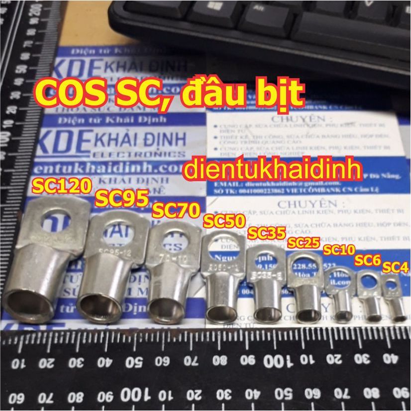 20 cái Đầu COS trần SC bằng đồng mạ thiếc SC2.5 SC4 SC6 SC10 SC16 SC25 SC35 SC50 SC70 SC95 SC120 kde