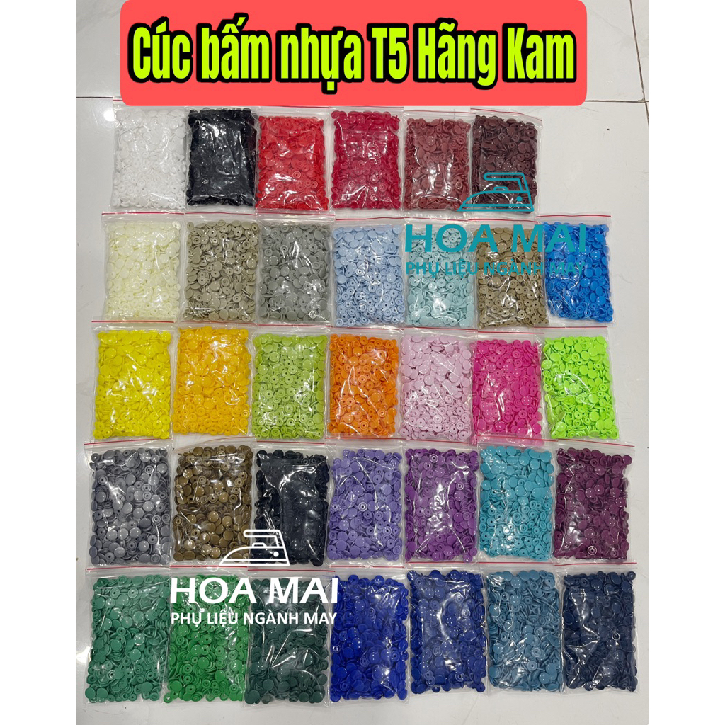 100 bộ cúc bấm nhựa 4 thành phần T5 hãng KAM