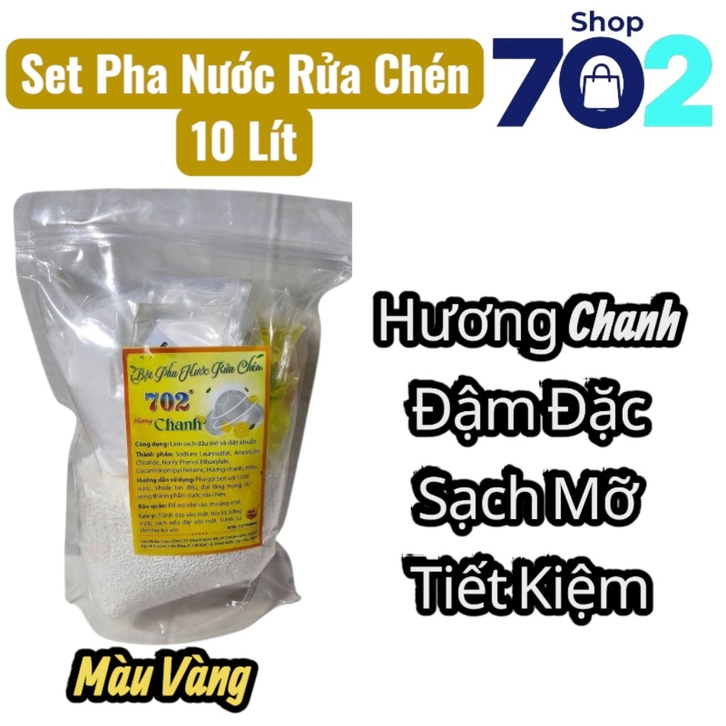Gói Bột Tự Pha 10 Lít Nước Rửa Chén, Siêu Tiết Kiệm Hương Chanh