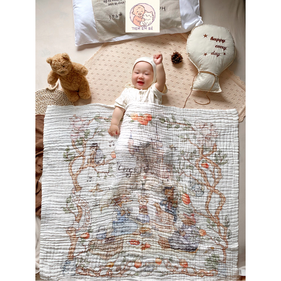 BUBBLE TREE - (SẴN) Khăn tắm cotton cho em bé