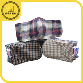 [Một lố 10 cái] Khẩu trang nam vải mát họa tiết sọc, loại lớn trùm kín tai