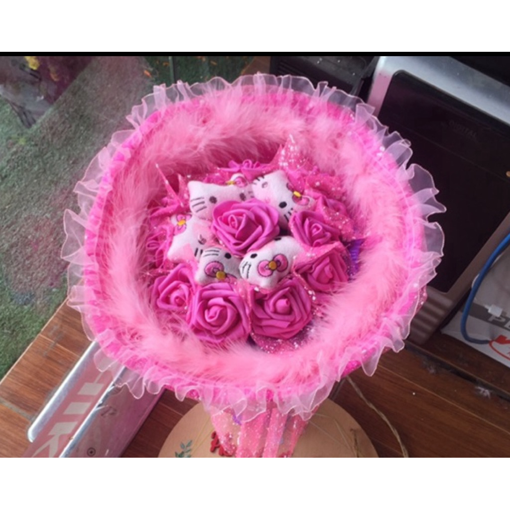 Bó Hoa gấu bông kítty 5 con kèm hoa