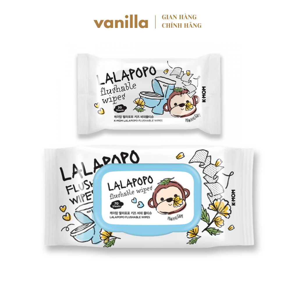 Khăn ướt tự hủy cao cấp K-mom Lalapopo (70 c)