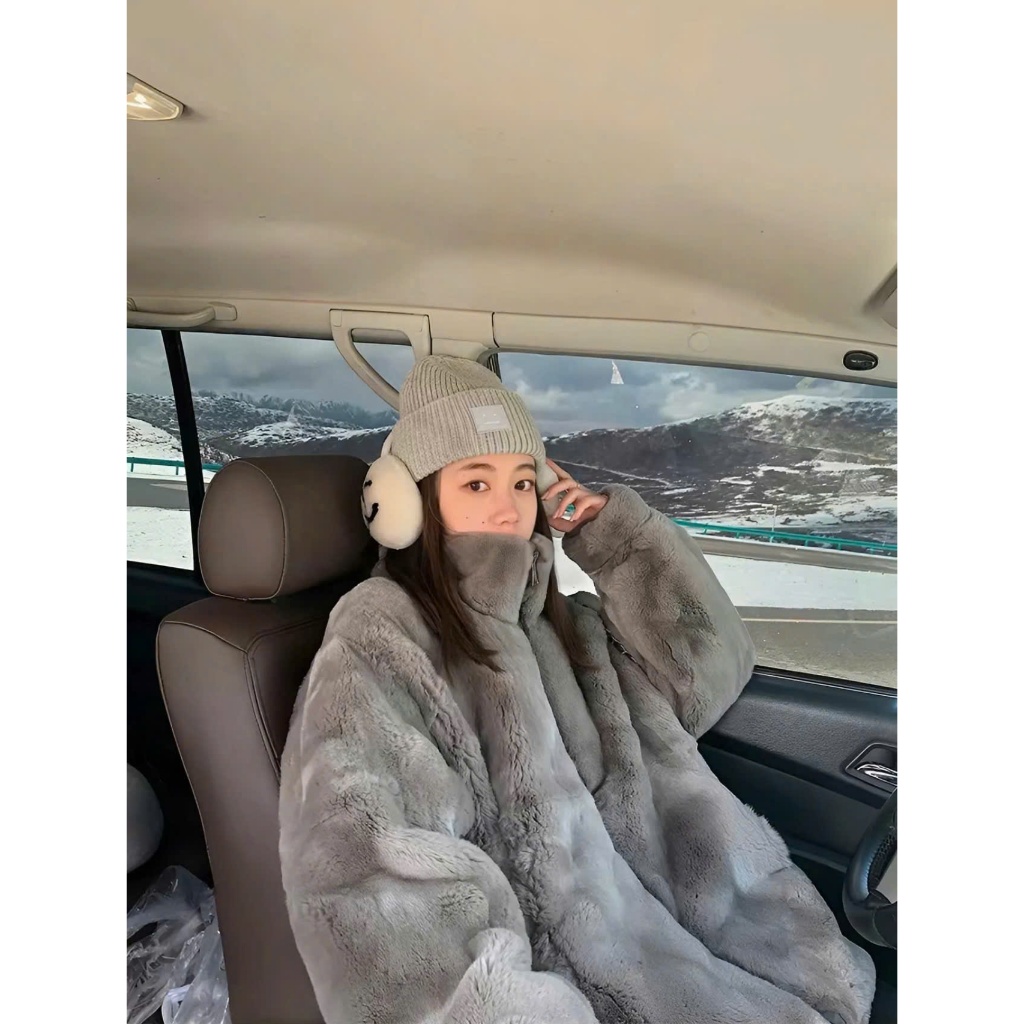 Áo Khoác Lông Thỏ Siêu Ấm Unisex Form Rộng Mềm Mịn Cực Dày Màu Trơn Phong Cách Hàn Quốc KMU98 | BigBuy360 - bigbuy360.vn