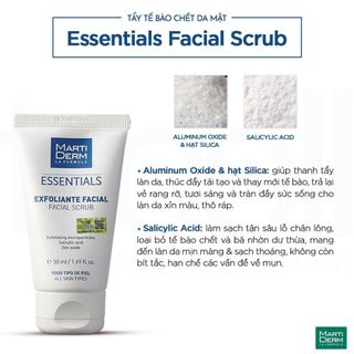 [HÀNG CÔNG TY] Kem Tẩy Tế Bào Chết Dạng Hạt Scrub MartiDerm Essentials Facial Scrub 50ml