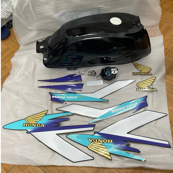 PHỤ TÙNG HXX-20| Bình xăng lớn win100 kèm tem win vắt xanh, nắp xăng, khoá bình xăng hàng cao cấp