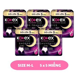  COMBO 5 GÓI BĂNG VỆ SINH KOTEX BAN ĐÊM DẠNG QUẦN SIZE M-L 5 MIẾNG 
