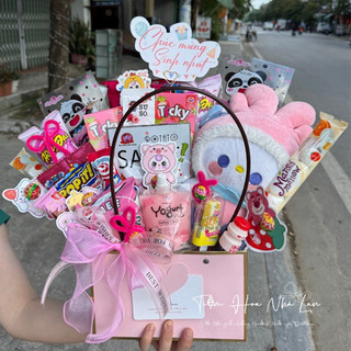 Hộp quà sinh nhật kẹo + gấu bông dễ thương – Quà tặng bất ngờ, ngọt ngào 🎂🐻🍭