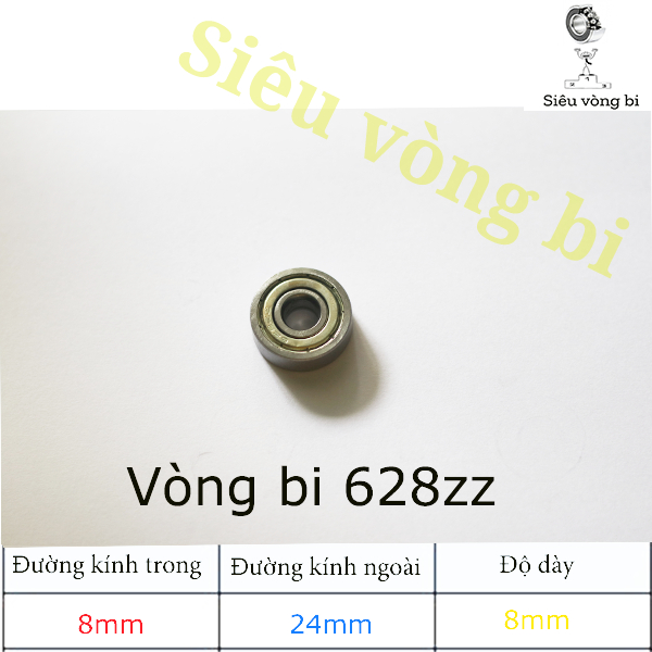 Vòng bi - bạc đạn 628zz - Tiêu chuẩn 8*24*8mm