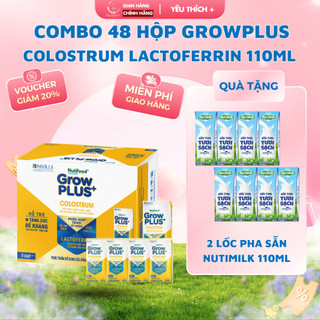 [Bác Sĩ Đăng] Combo 48 Hộp Sữa Pha Sẵn Growplus Colostrum Lactoferrin 110ml - Tặng 2 lốc Nutimilk 110ml